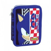 Училишна футрола со прибор Sonic – 2 прегради
