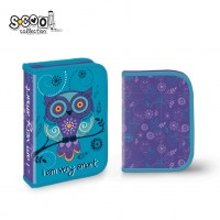 Училишна футрола со прибор S-Cool Smart Owl – 1 преграда