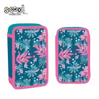 Училишна футрола со прибор S-Cool Floral – 2 прегради